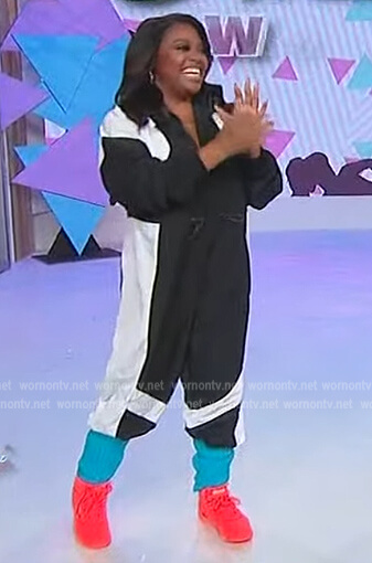 Sherri’s colorblock track jacket on Sherri