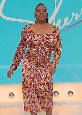 Sherri’s floral ruched dress on Sherri