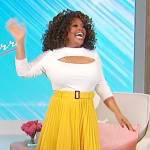 Sherri’s yellow belted pleated skirt on Sherri