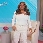 Sherri’s quilted pants and cutout top on Sherri