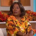 Sheryl’s tie dye print jacket on The Talk