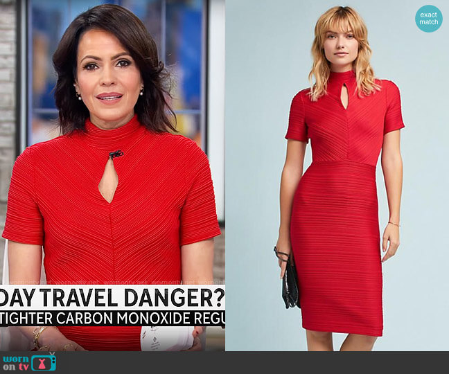 Shoshanna Keyhole Column Dress worn by Tanya Rivero on CBS Mornings