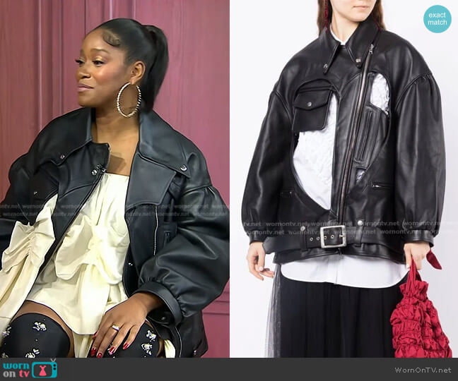 Simone Rocha Oversized Biker Jacket worn by Keke Palmer on Today