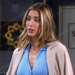 Sloan’s blue ribbed dress on Days of our Lives