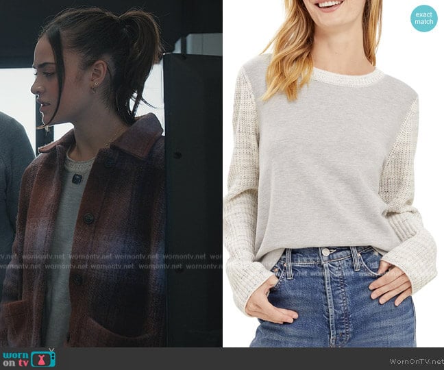 Splendid Andi Mix Media Sweater worn by Olive Stone (Luna Blaise) on Manifest