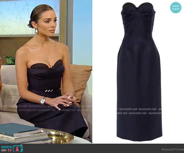 Sportmax Flipper virgin wool midi dress worn by Olivia Culpo on Tamron Hall Show