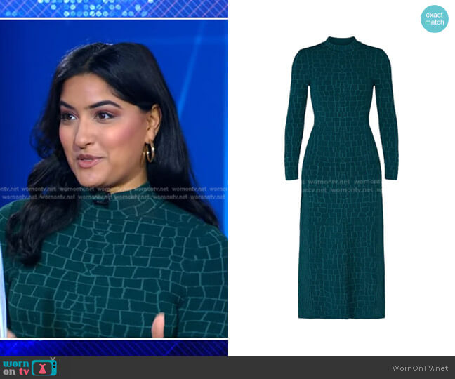 Staud Neville Dress worn by Reena Roy on Good Morning America
