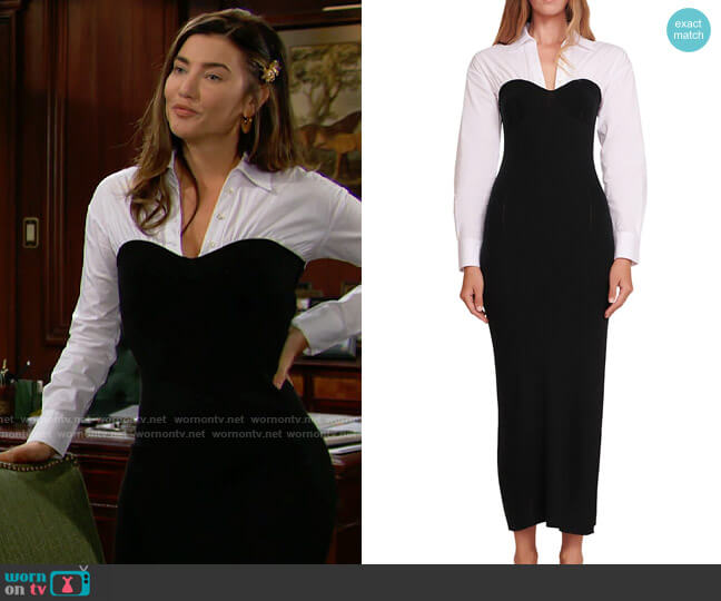Staud Hazel Dress worn by Steffy Forrester (Jacqueline MacInnes Wood) on The Bold and the Beautiful