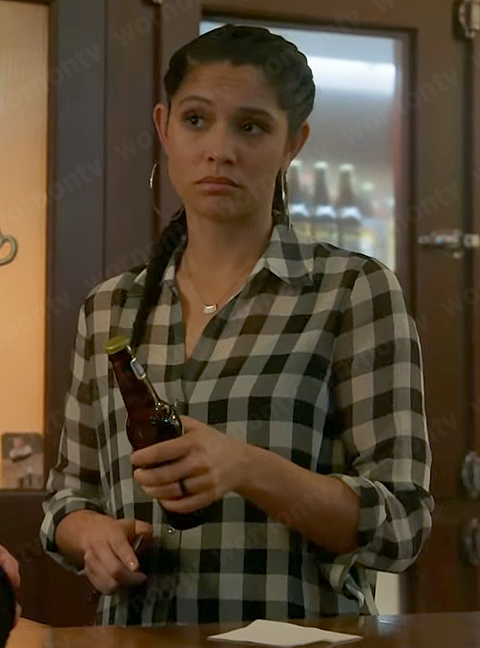Stella’s gingham check shirt on Chicago Fire