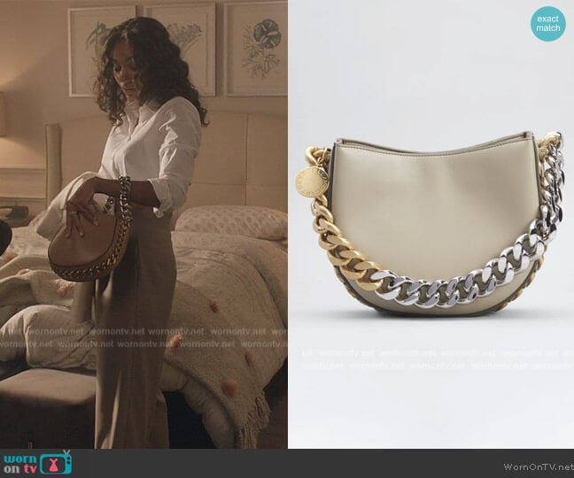 Stella McCartney Frayme Small Crossbody Bag worn by Layla Keating (Greta Onieogou) on All American