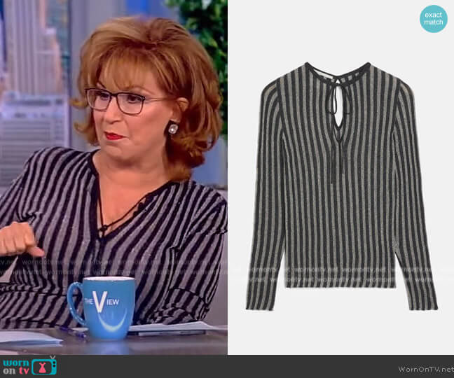 Stella McCartney Ribbed Metallic Stripe Sweater worn by Joy Behar on The View