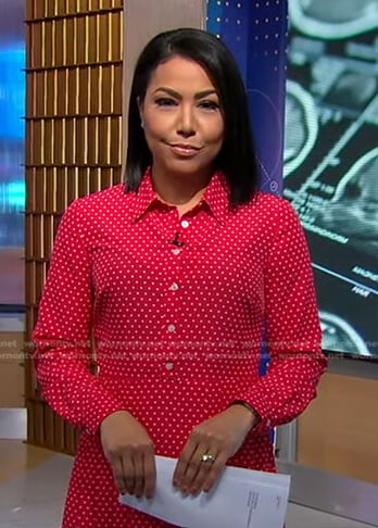 Stephanie’s red polka dot dress on Good Morning America
