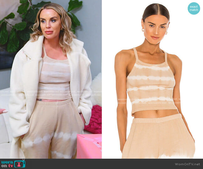 Strut-This Sunset Tank in Buttercream Tie Dye worn by Whitney Rose on The Real Housewives of Salt Lake City