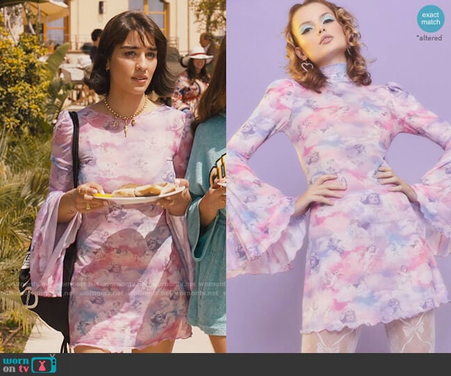 Sugar Thrillz On Cloud Nine Bell Sleeve Dress worn by Lucia (Simona Tabasco) on The White Lotus