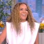 Sunny’s white shoulder padded bodysuit on The View