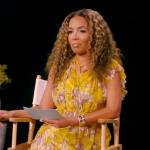 Sunny’s yellow floral print ruffle dress on The View