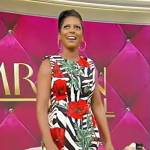 Tamron’s rose and zebra print mini dress on Tamron Hall Show