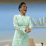 Tamron’s mint lace mini dress on Tamron Hall Show