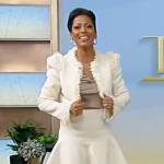 Tamron’s tweed jacket and skirt on Tamron Hall Show