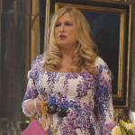 Tanya’s purple wisteria print dress on The White Lotus