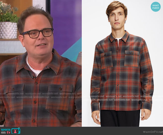 Ted Baker Check Flannel Shacket worn by Rainn Wilson on The Talk