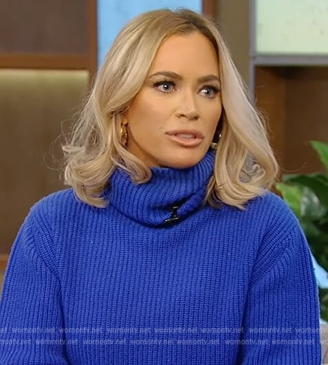 Teddi Mellencamp Arroyave’s blue sweater and pants on Tamron Hall Show