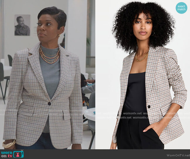 Theory Riding Blazer worn by (Crystal Lee Brown) on All American Homecoming