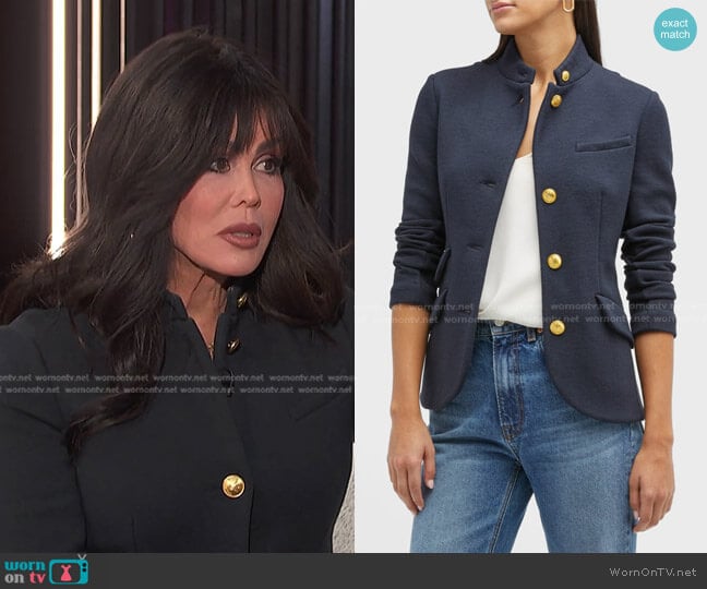 Rag & Bone Slade Single-Breasted Stand Collar Blazer in Salute worn by Marie Osmond on E! News
