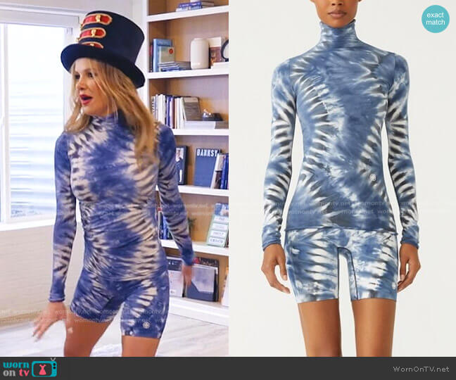 Tory Burch issue-Seamless Long-Sleeve Shibori Mock-Neck Top worn by Angie Harrington on The Real Housewives of Salt Lake City
