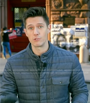 Trevor’s grey padded jacket on Good Morning America