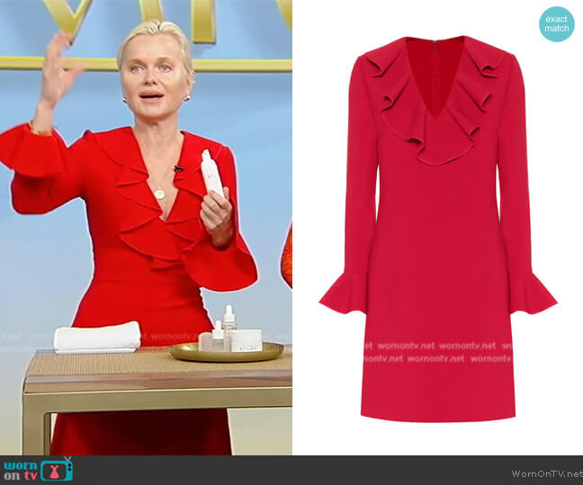 Valentino Wool-blend crêpe dress worn by Dr Barbara Sturm on Tamron Hall Show