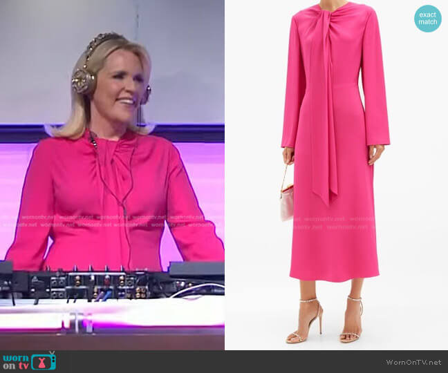 Valentino Tie-Neck Cady Midi Dress worn by DJ Mad Marj on Today