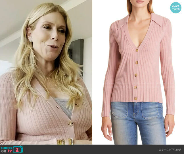 Veronica Beard Lazana Collar Cashmere Cardigan in Mauve worn by Jill Martin on Today