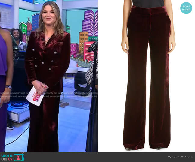 Veronica Beard Lebone Velvet Trousers worn by Jenna Bush Hager on Today