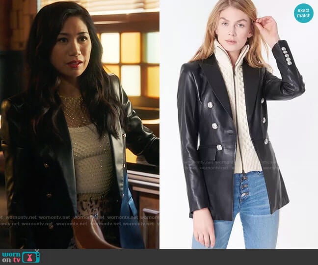 Veronica Beard Gaya Dickey Jacket worn by Melody Bayani (Liza Lapira) on The Equalizer