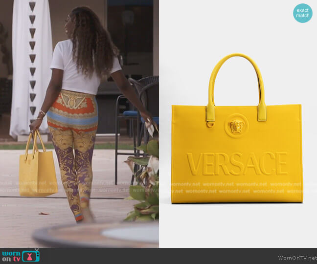 Versace La Medusa Tote Bag worn by Wendy Osefo on The Real Housewives of Potomac