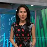 Vicky’s black and red abstract print dress on NBC News Daily