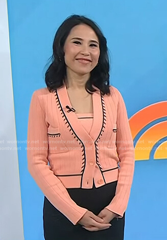 Vicky’s pink ribbed cardigan on Today