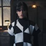 Wednesday’s checkerboard sweater vest on Wednesday