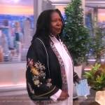 Whoopi’s black embroidered kimono on The View