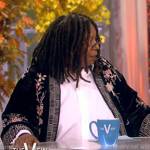 Whoopie’s black embroidered kimono on The View