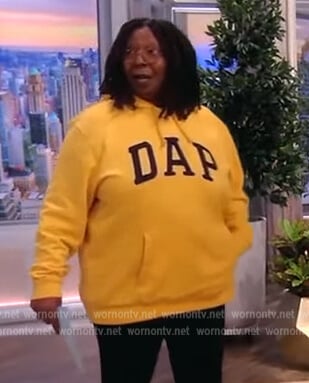Whoopie’s yellow Dap hoodie on The View