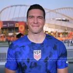 William’s blue tie dye tee on Good Morning America