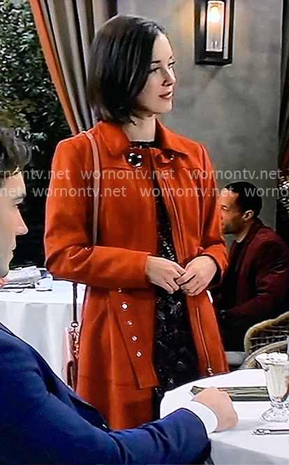 Willow’s orange suede coat on General Hospital