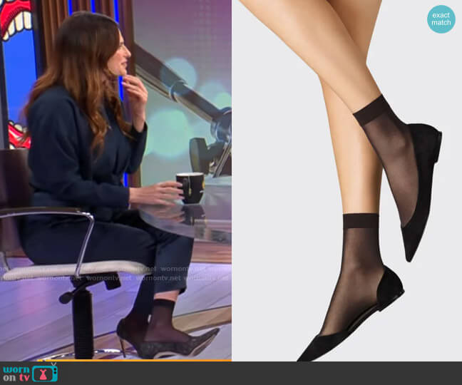 Wolford Individual 10 Mesh Socks worn by Lake Bell on CBS Mornings