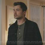Zeke’s navy check button down shirt on Manifest