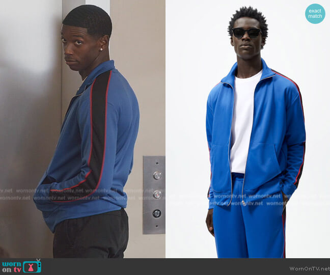 Zara Band Zip Sweatshirt worn by Orlando Johnson (Martin Bobb Semple) on All American Homecoming