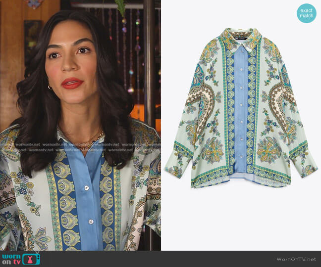 Zara Flowy Printed Shirt worn by FElisa  on 9-1-1
