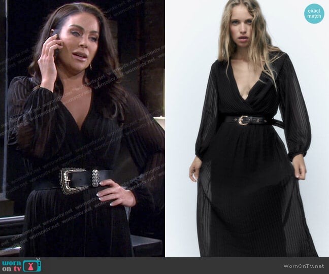 Zara Pleated Midi Dress worn by Chloe Lane (Nadia Bjorlin) on Days of our Lives