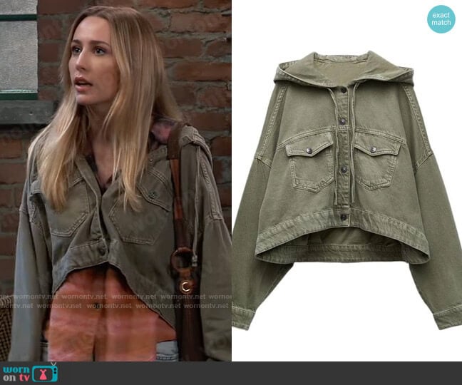 Zara Cropped Jacket worn by Josslyn Jacks (Eden McCoy) on General Hospital